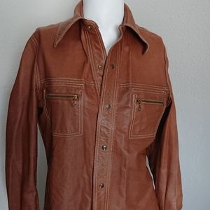 Vintage Western reversable jacket brown leather or